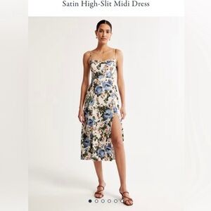 Abercrombie Satin High Slit Midi Dress - NWT